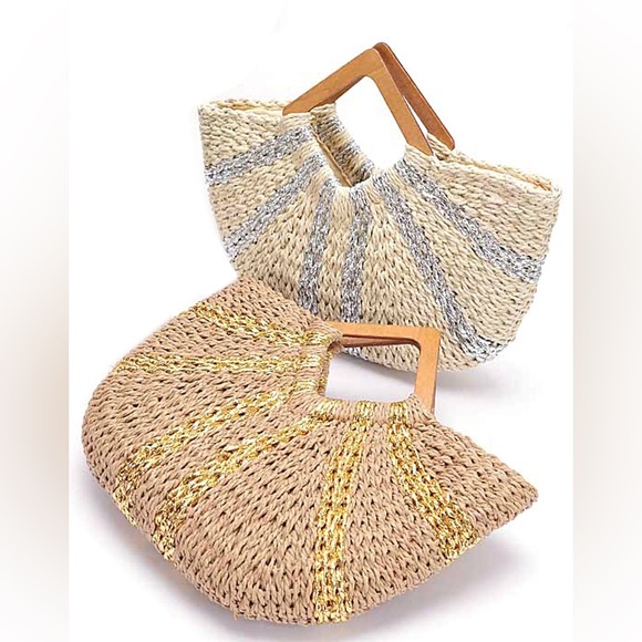 Metallic Straw Bag - Picture 1 of 5